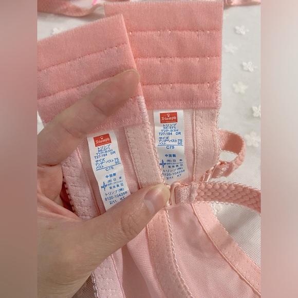 Clearance! Japanese Triumph pink rose embroidered bra JP-C75/US-34B - Picture 8 of 9